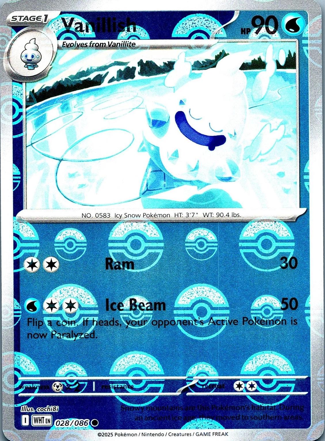 White Flare Vanillish [Poke-Ball] Pokémon card